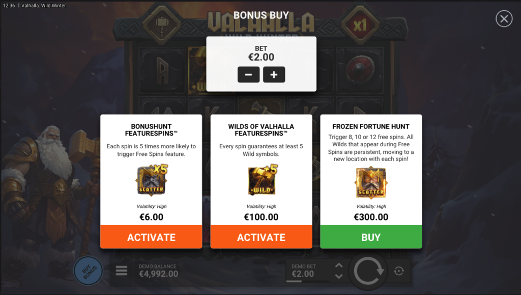 Valhalla Wild Winter bonus buy.