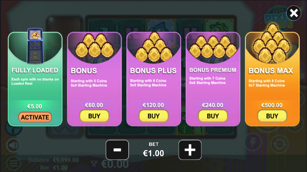 Pixel Paws bonus options.