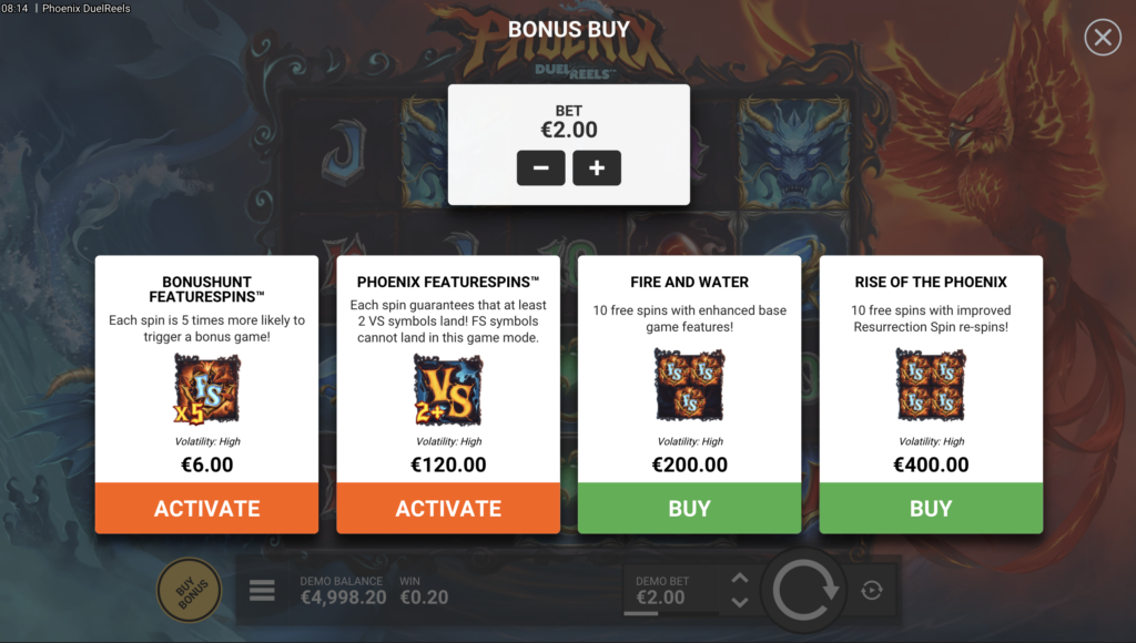Phoenix DuelReels bonus buy