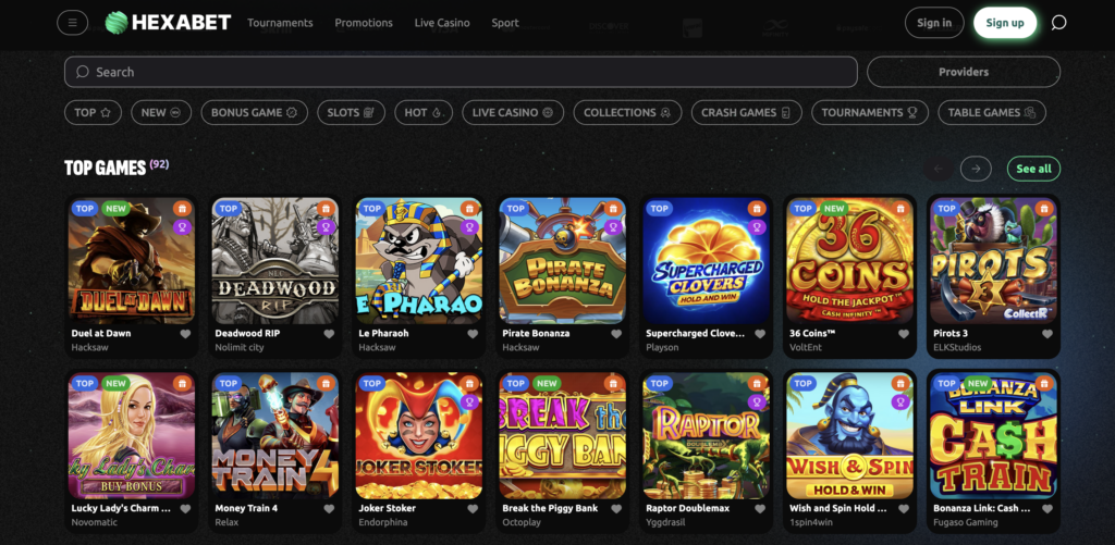 Hexabet Top Games.