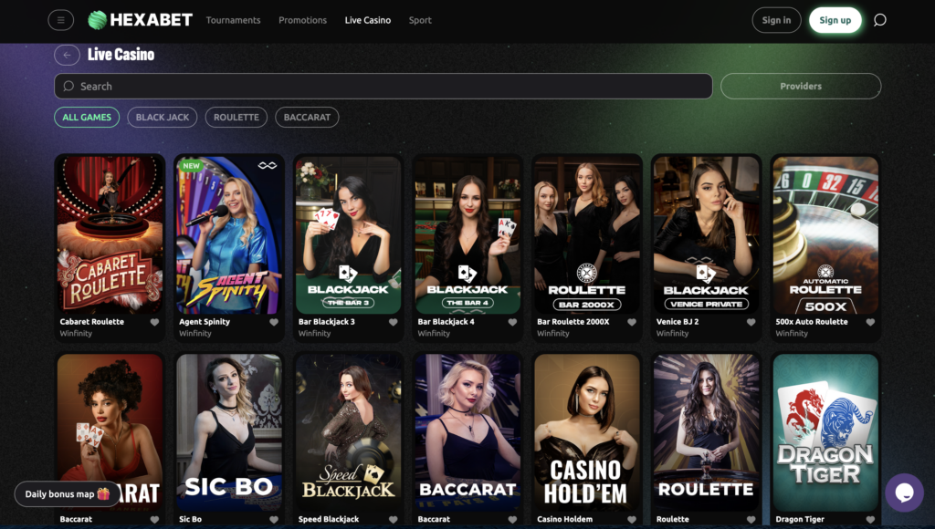 Hexabet Live Games.