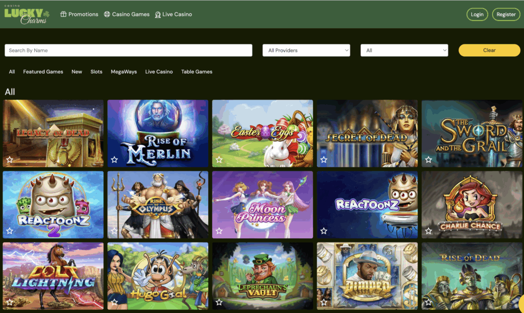 lucky charms casino games