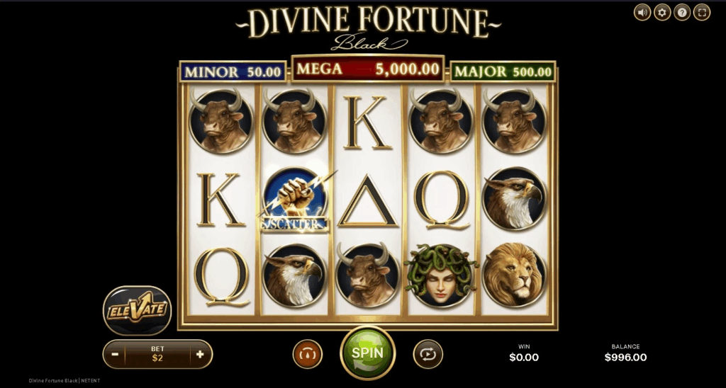 Divine Fortune Black slot gameplay