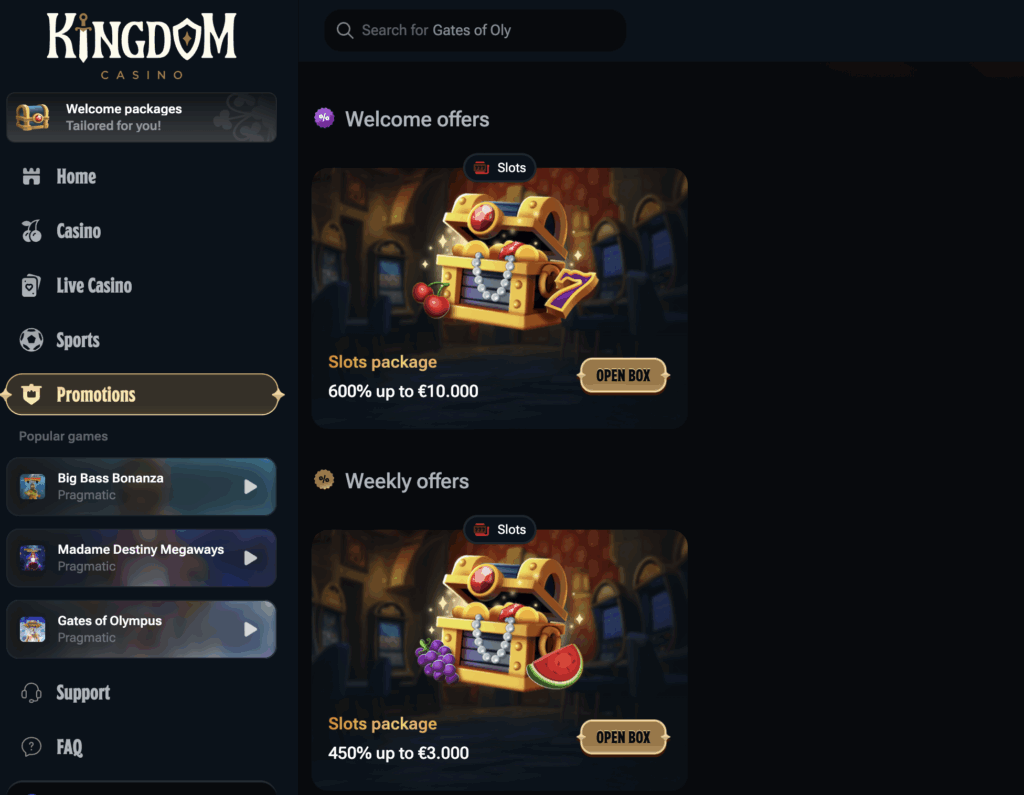 kingdom casino promotions