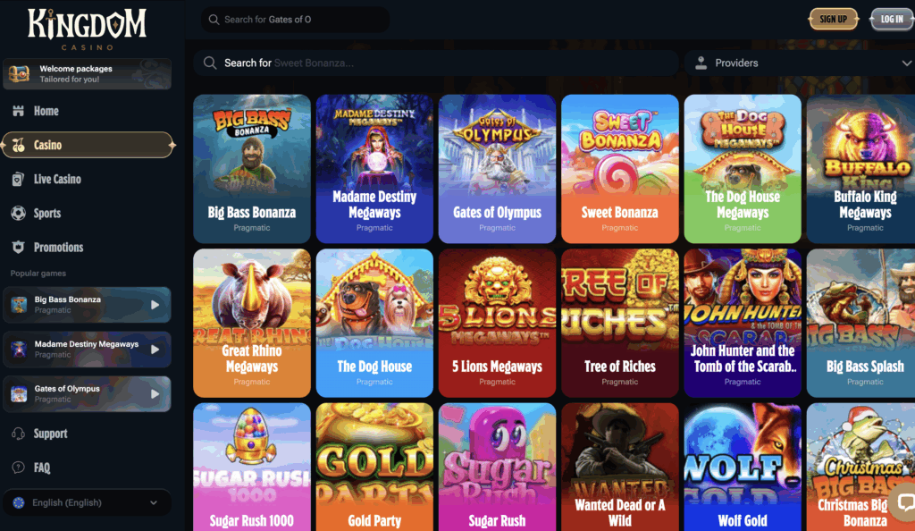 kingdom casino games