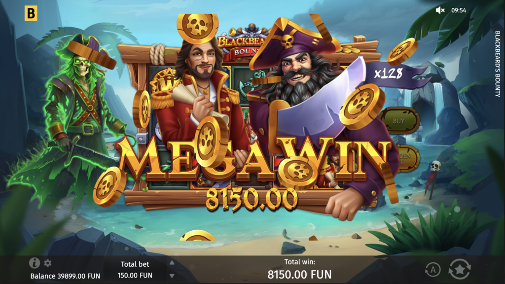 Blackbeard’s Bounty mega win.