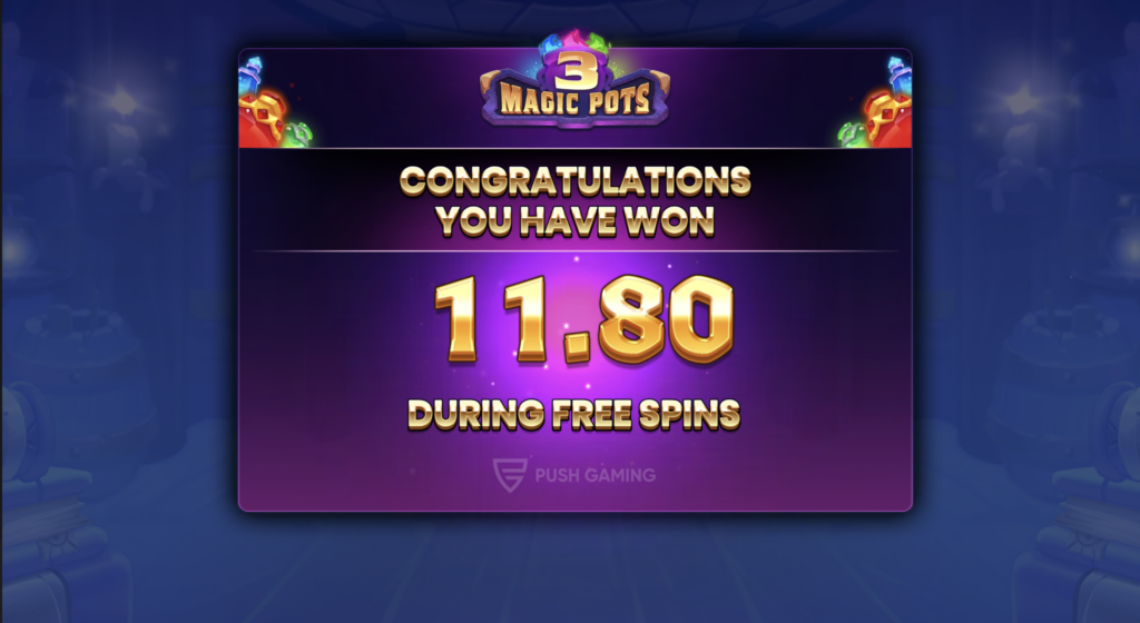3 Magic Pots winnings