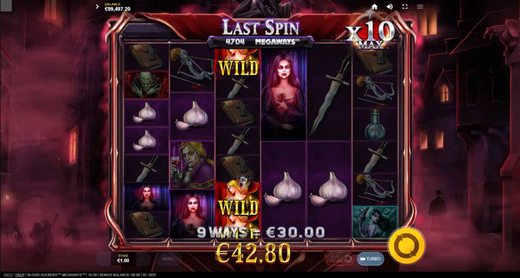 Blood Suckers megaways slot bonus feature