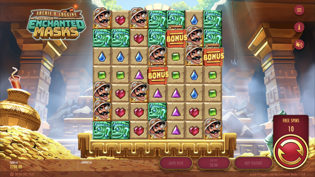 Archie O’Loggins and the Enchanted Masks bonus round