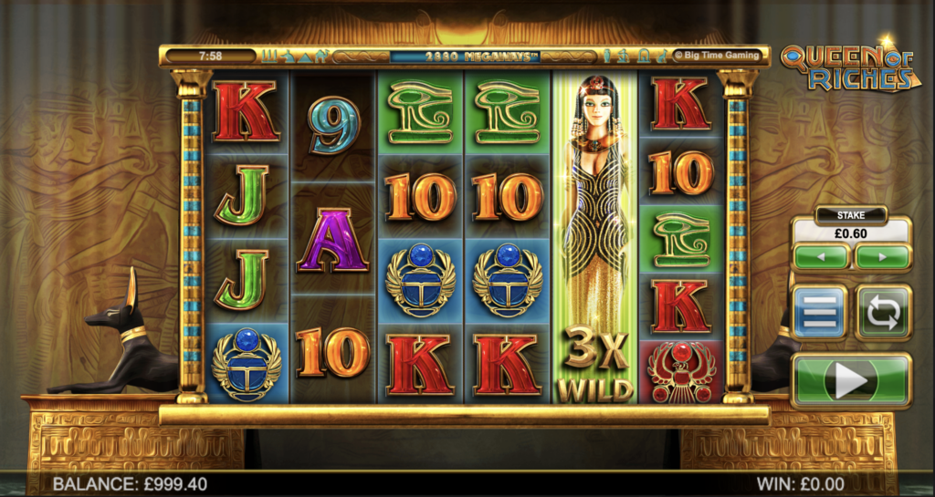 Queen of Riches Megaways gameplay.