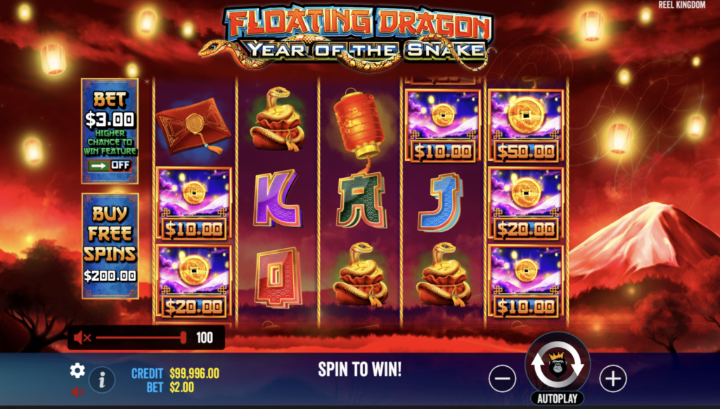 Floating Dragon Year of the Snake gameplay.
