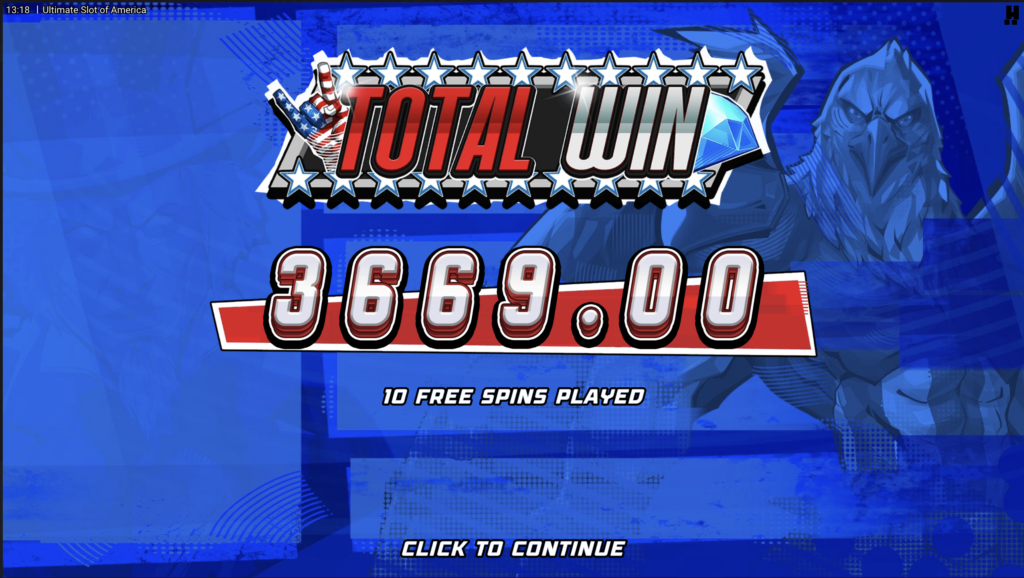 Ultimate Slot of America total win.