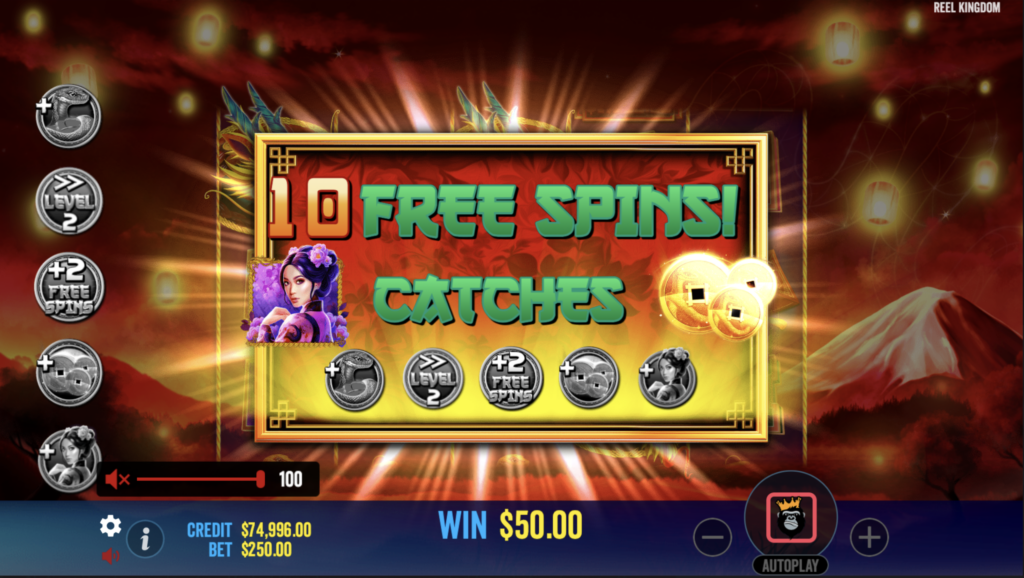 Floating Dragon Year of the Snake free spins.
