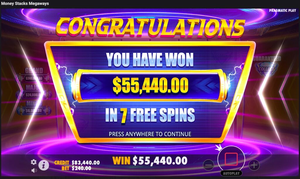 Money Stacks Megaways huge slot win