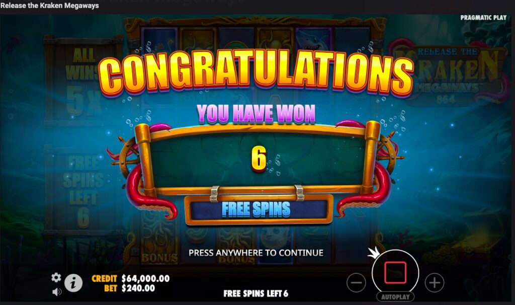 Release the Kraken Megaways paylines and features