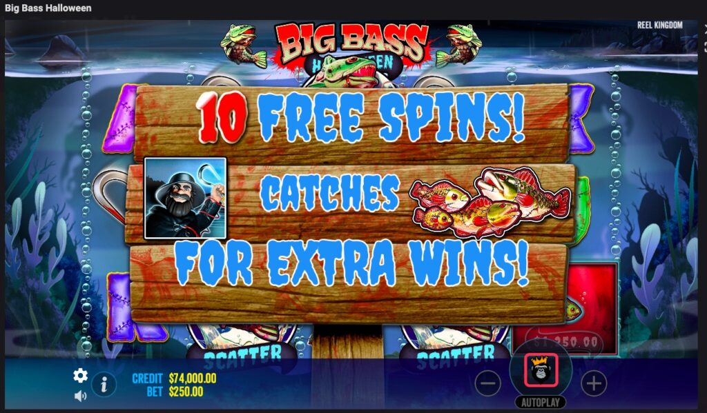 Big Bass Halloween free spins bonus feature