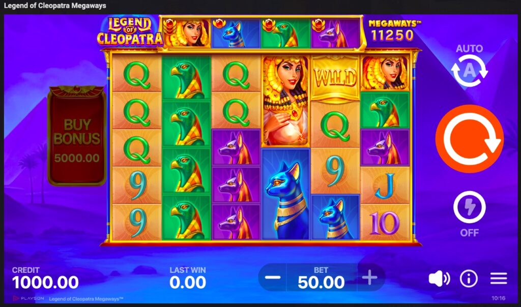 Legend of Cleopatra Megaways slot gameplay