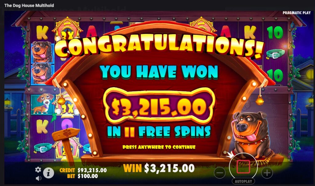 The Dog House Multihold total win