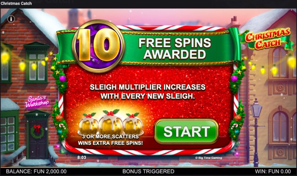 Christmas Catch free spins.
