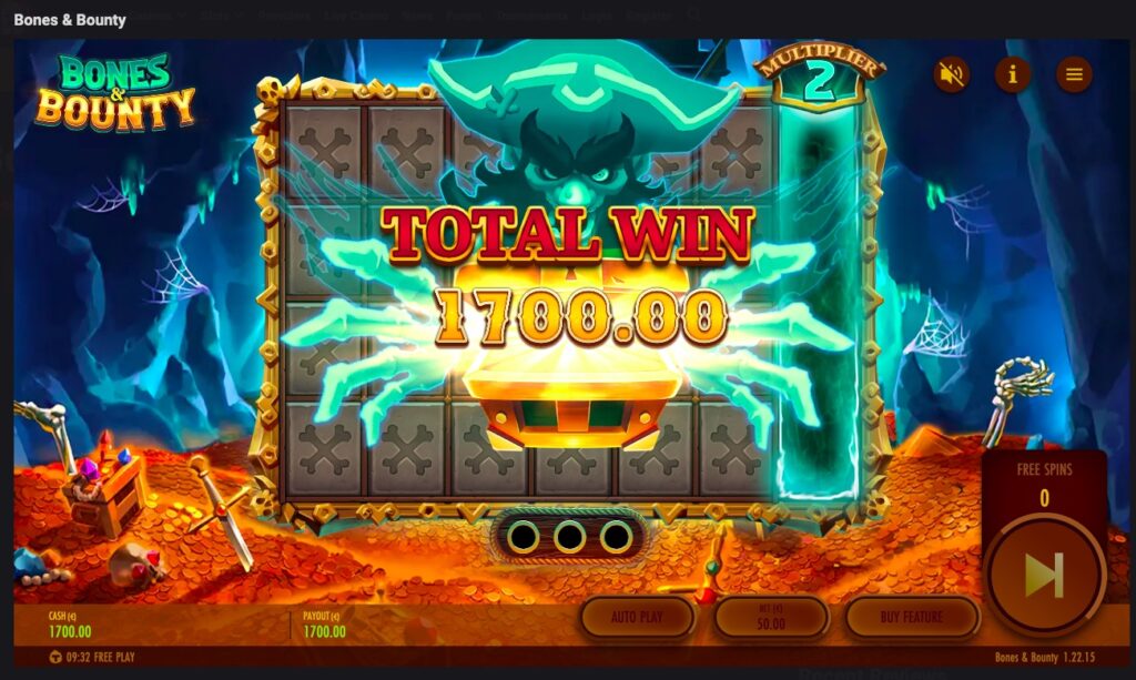 Bones & Bounty total win