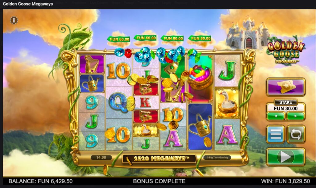 Golden Goose Megaways slot paylines and features