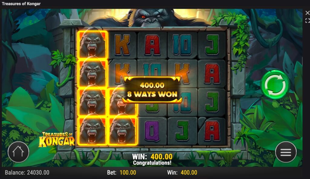 Treasures of Kongar bonus feature slot gameplay