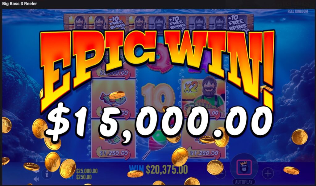 Big Bass 3 Reeler huge slot win