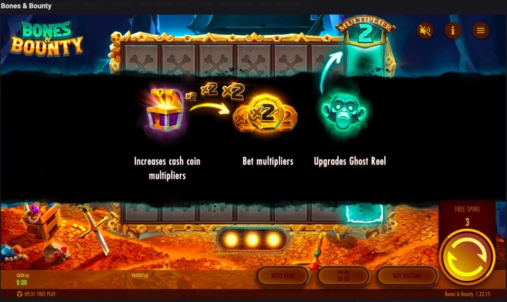 Bones & Bounty free spins