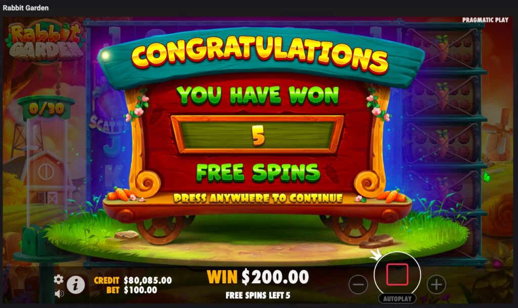 Rabbit Garden free spins