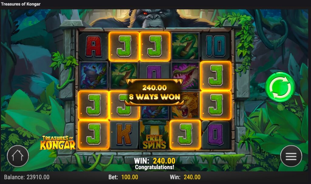 Treasures of Kongar slot gameplay