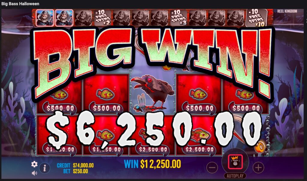 Big Bass Halloween huge slot win