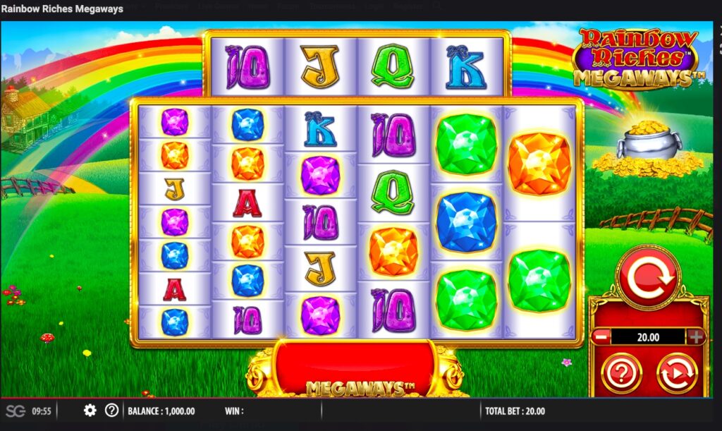 Rainbow Riches Megaways slot gameplay