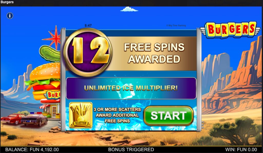 Burgers free spins