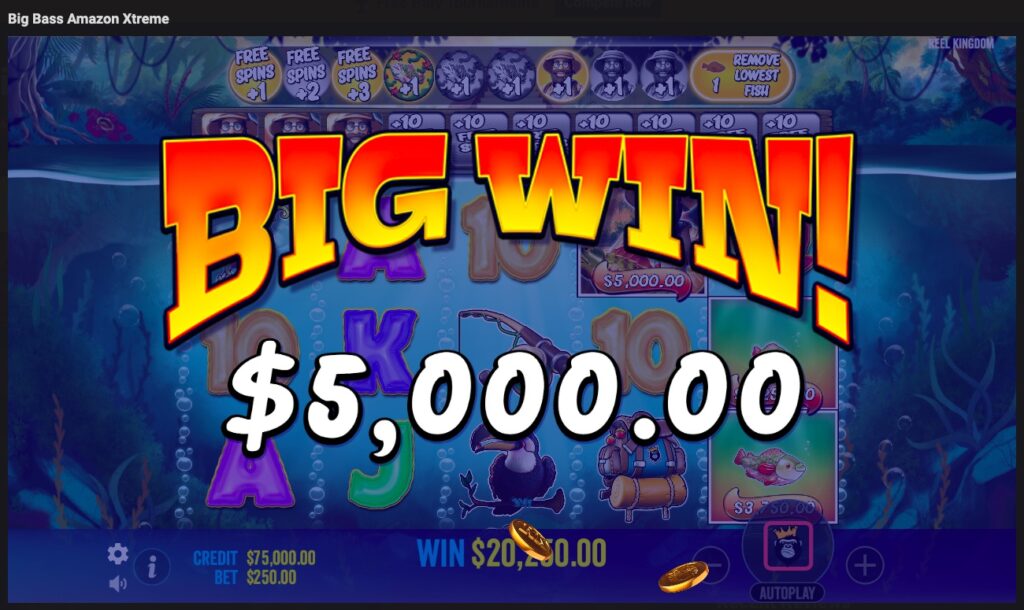 Big Bass Amazon Xtreme huge slot win
