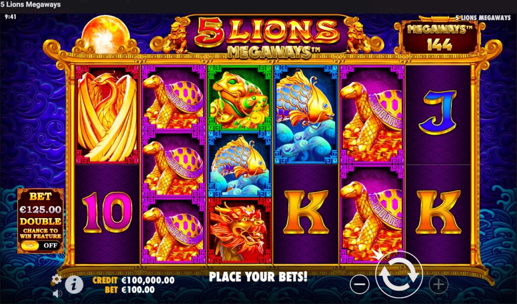 5 Lions Megaways slot gameplay