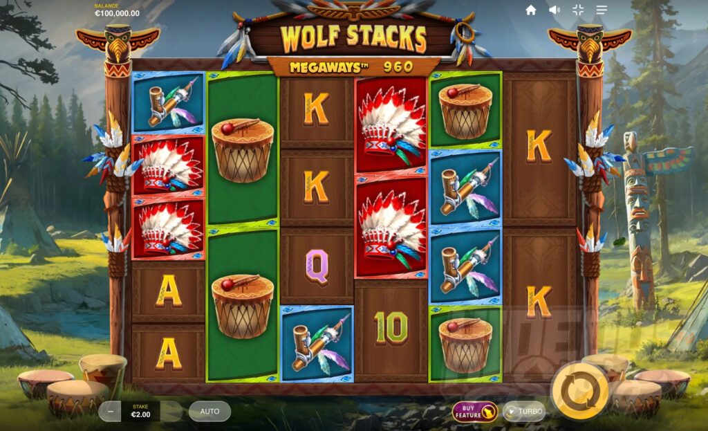 Wolf Stacks Megaways slot gameplay