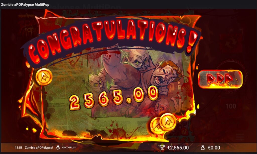 Zombie aPOPalypse MultiPop Huge Slot Win