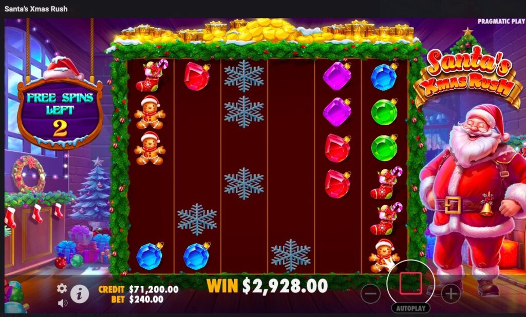 Santa’s Xmas Rush slot gameplay