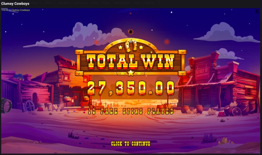 Clumsy Cowboys huge slot win