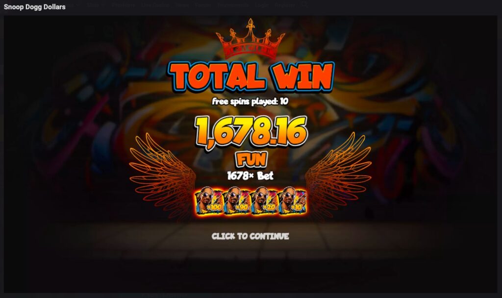 Snoop Dogg Dollars total win