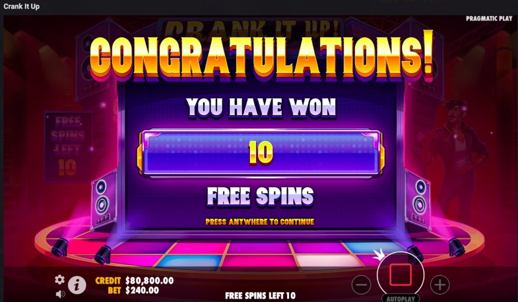 Crank It Up free spins