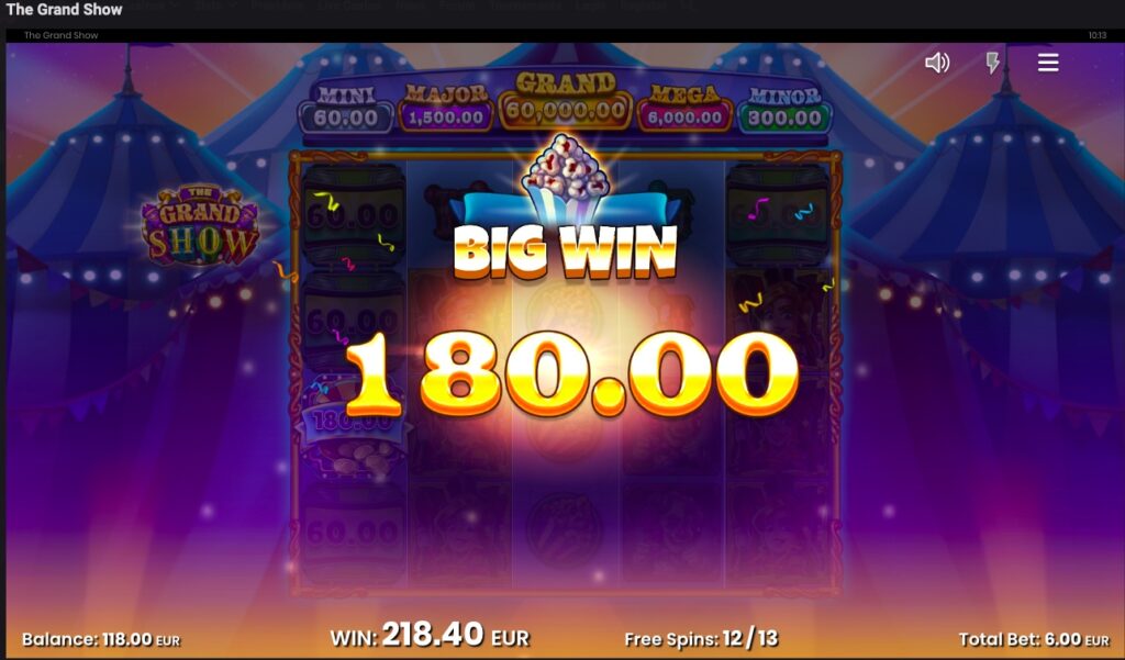 The Grand Show big win.