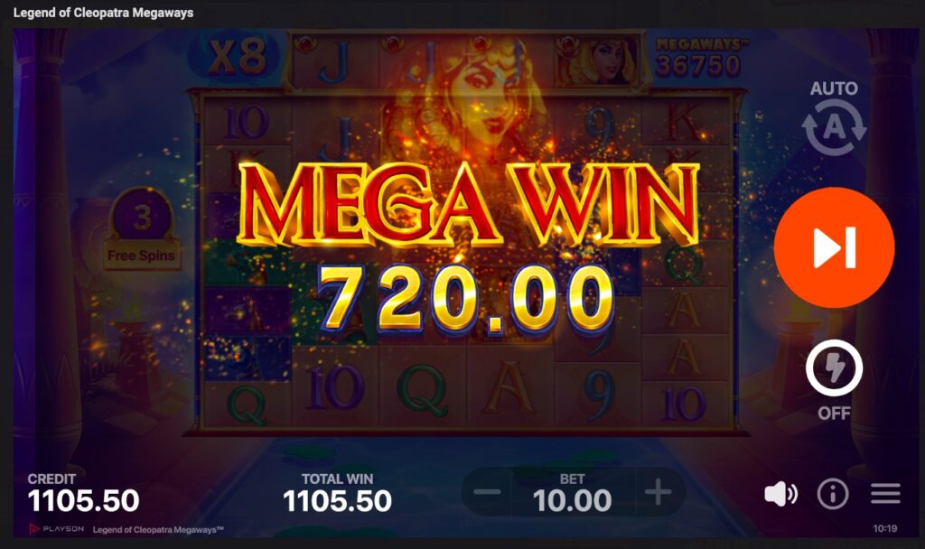Legend of Cleopatra Megaways huge slot win