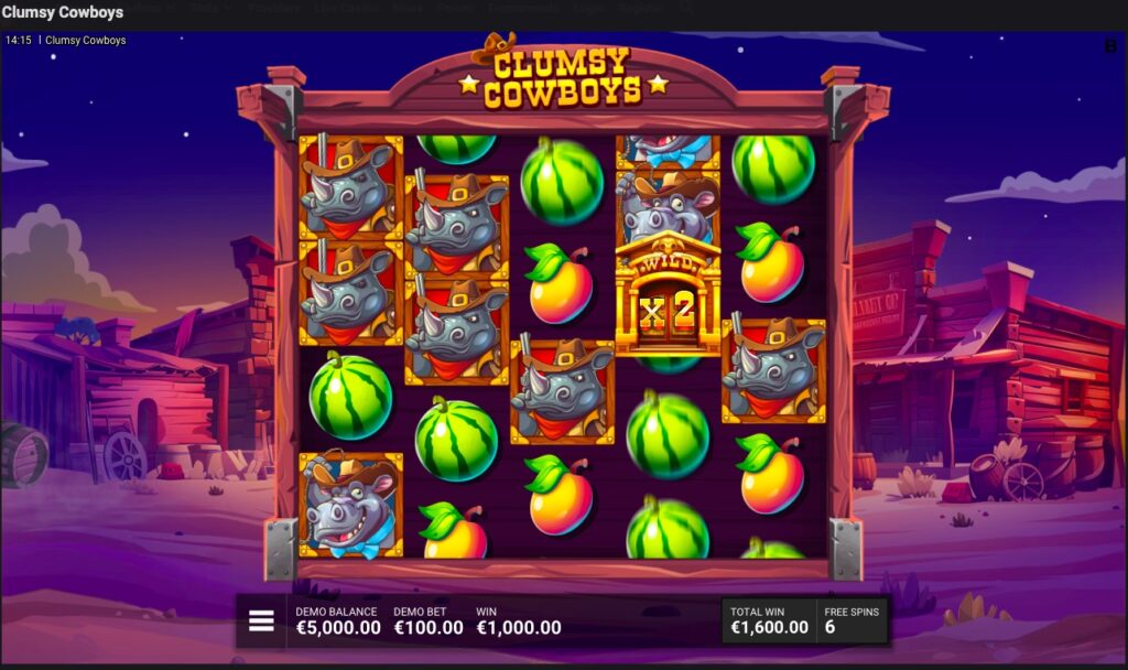 Clumsy Cowboys slot gameplay