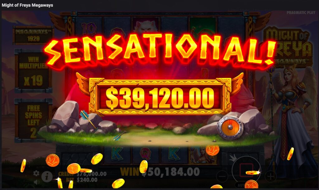 Might of Freya Megaways huge win