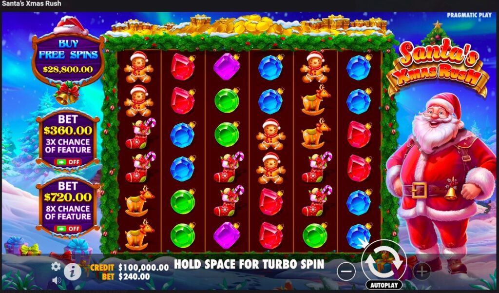 Santa’s Xmas Rush slot gameplay