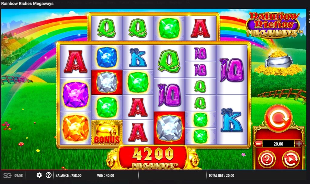 Rainbow Riches Megaways huge slot win