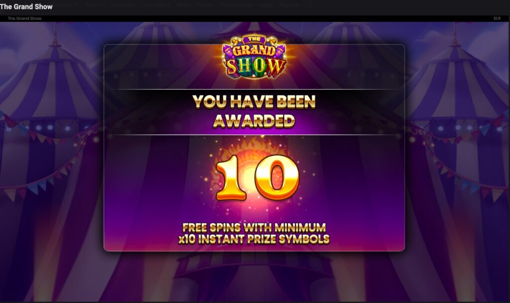 The Grand Show Free Spins