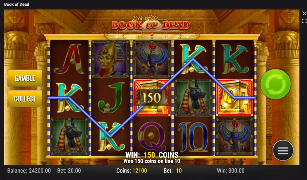 Book of Dead slot paylines and features