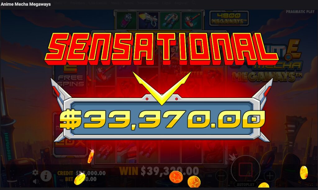 Anime Mecha Megaways huge slot win